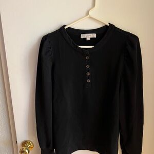 LOFT Women's Black Button-Down Shirt